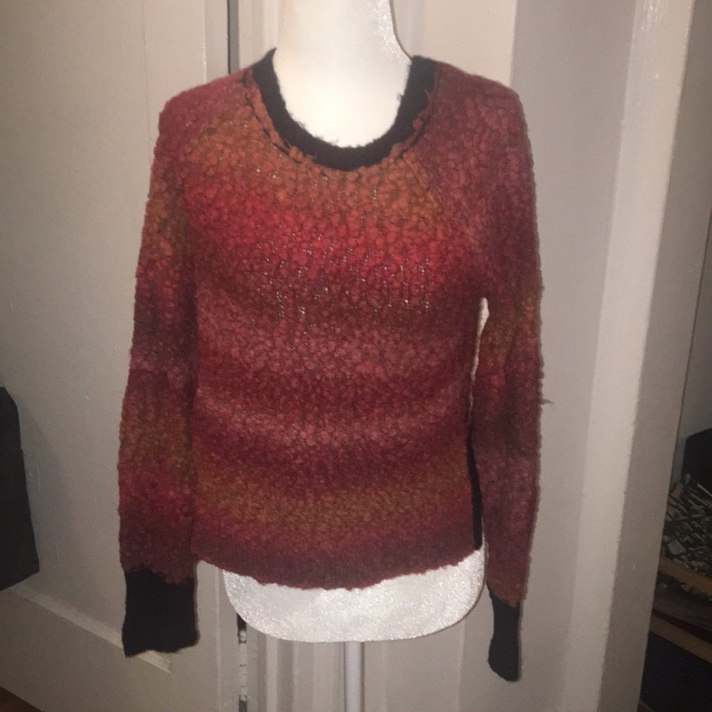 Boucle Knit Ombr Sweater